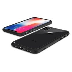 Etui SPIGEN iPhone X XS Ultra Hybrid Matte Black + Szkło 