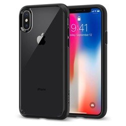 Etui SPIGEN iPhone X XS Ultra Hybrid Matte Black + Szkło 