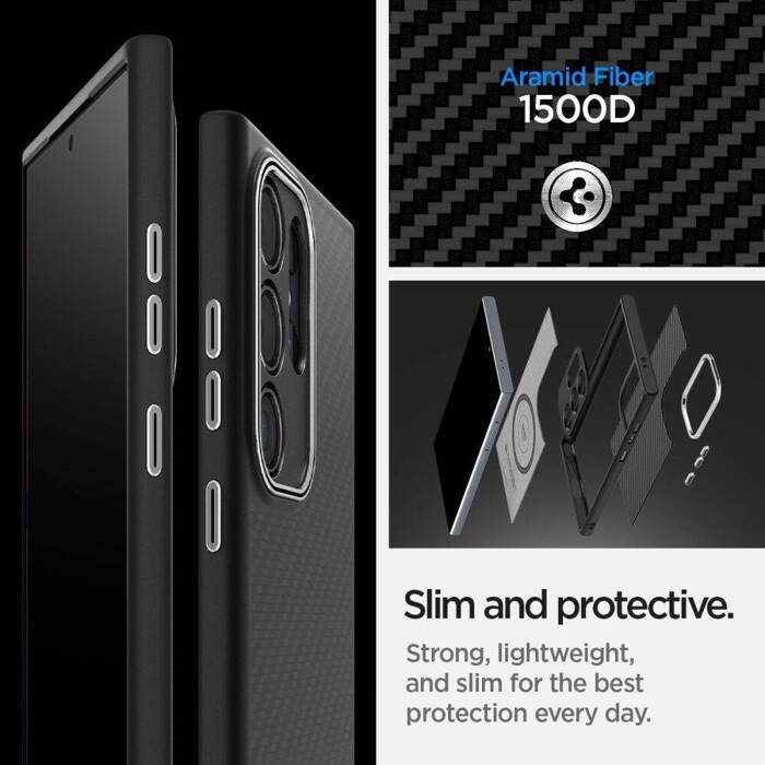 Etui Spigen Enzo Aramid Galaxy S24 Ultra Matte Black Case