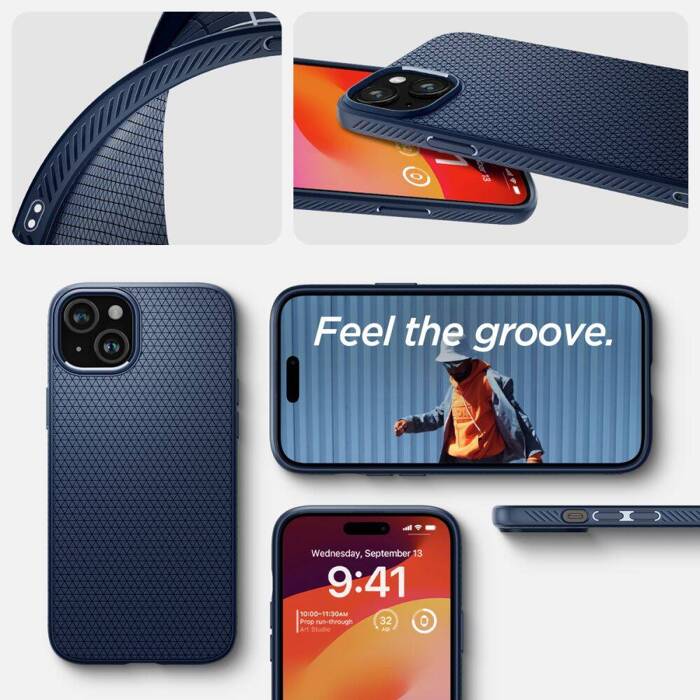 Etui Spigen Liquid Air iPhone 15 Navy Blue Case