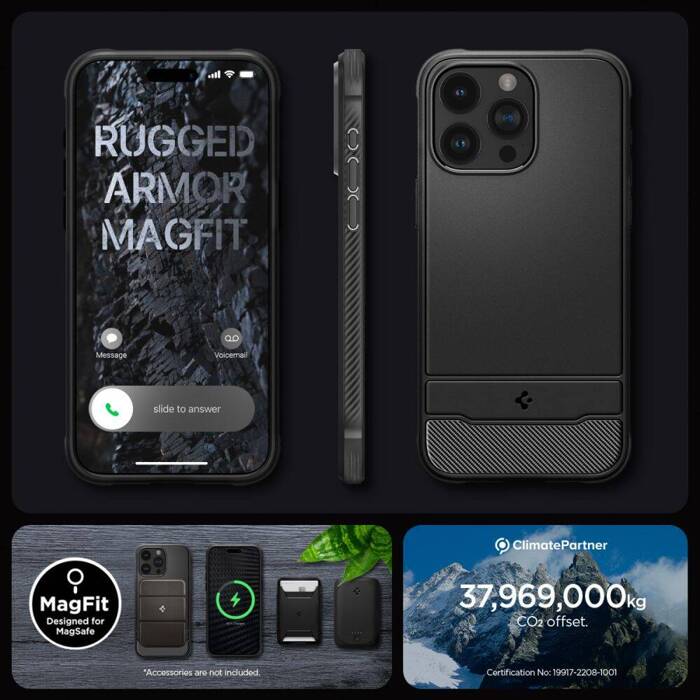 Etui Spigen Rugged Armor Mag Magsafe iPhone 15 Pro Matte Black