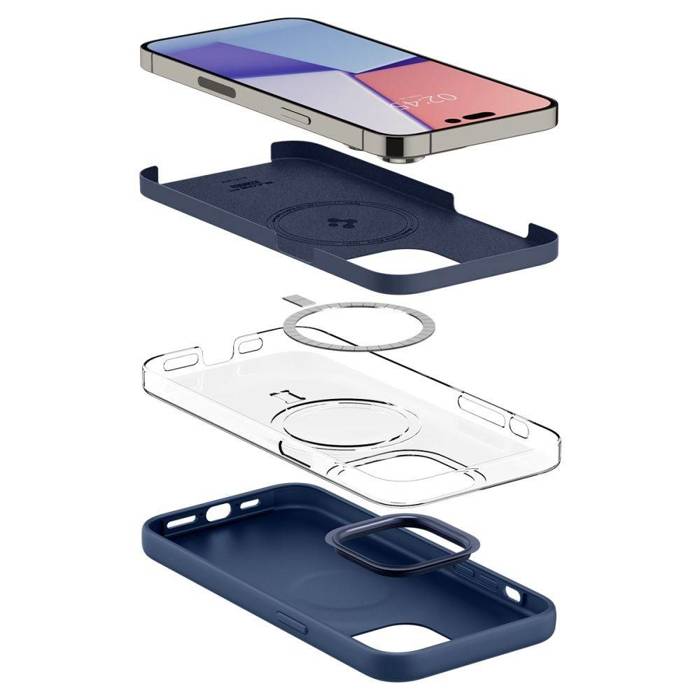 Etui Spigen Silicone Fit Mag Magsafe iPhone 14 Pro Max Navy Blue