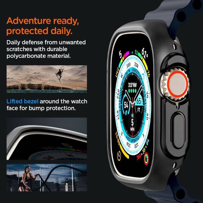 Etui Spigen Thin Fit Apple Watch Ultra 49mm Ultra 2 Czarne