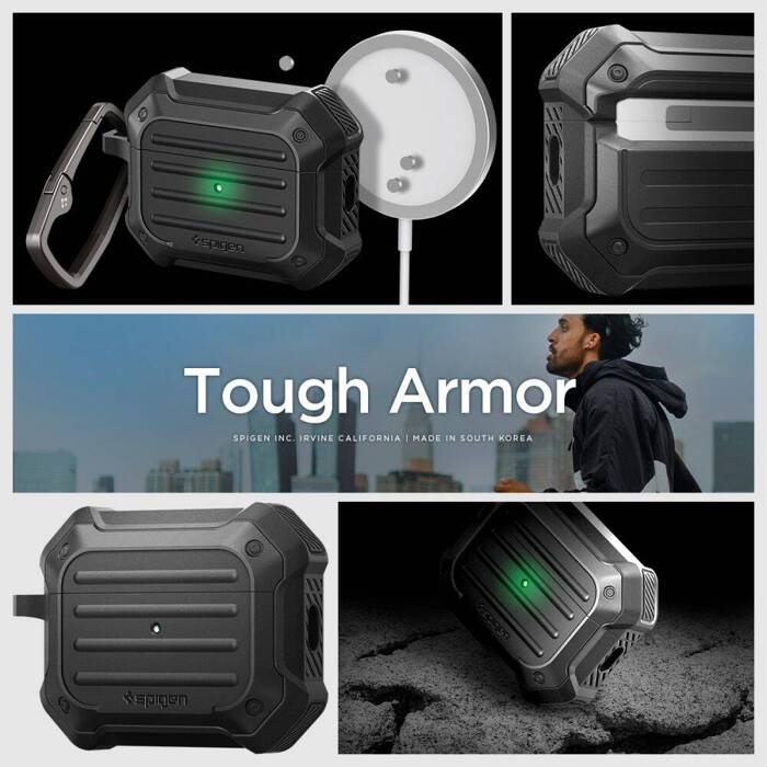 Etui Spigen Tough Armor Mag Magsafe Apple Airpods Pro 1 / 2 Black Case