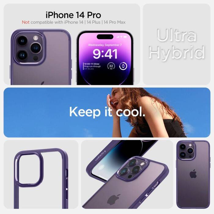 Etui Spigen Ultra Hybrid iPhone 14 Pro Deep Purple Case