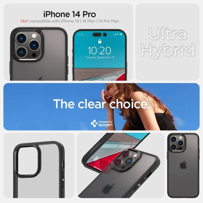 Etui Spigen Ultra Hybrid iPhone 14 Pro Frost Black