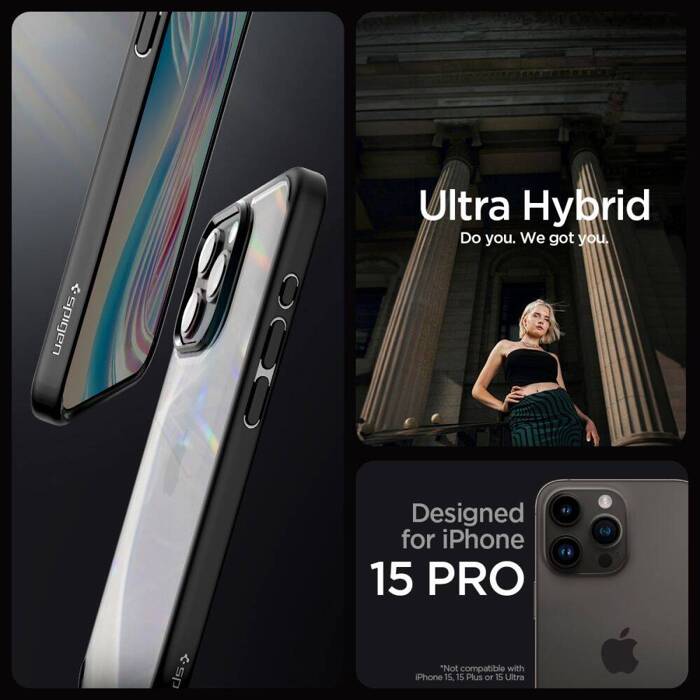 Etui Spigen Ultra Hybrid iPhone 15 Pro Matte Black