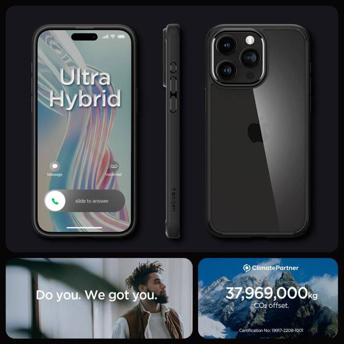 Etui Spigen Ultra Hybrid iPhone 15 Pro Matte Black