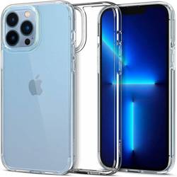 Etui Spigen iPhone 13 Pro Max Ultra Hybrid Crystal Przezroczyste Clear Case + Szkło Hartowane Spigen Glas.Tr Slim