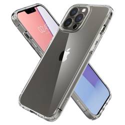 Etui Spigen iPhone 13 Pro Max Ultra Hybrid Crystal Przezroczyste Clear Case + Szkło Hartowane Spigen Glas.Tr Slim