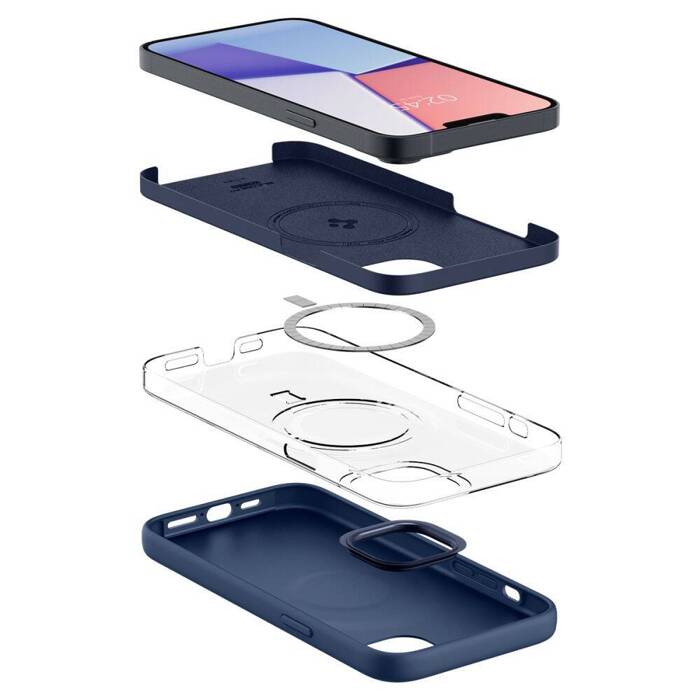 Etui Spigen iPhone 14 Plus Silicone Fit Mag Magsafe Navy Blue