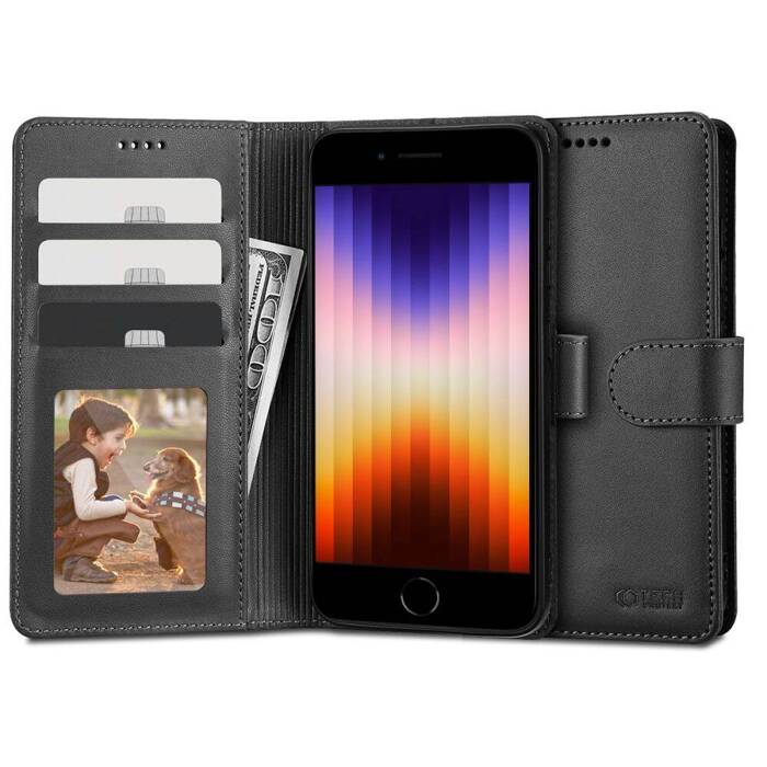 Etui TECH-PROTECT Wallet ”2” iPhone 7/8/SE 2020 Black Czarne Case