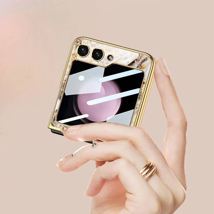 Etui Tech-protect Mood Marble Galaxy Z Flip 5 Black Case