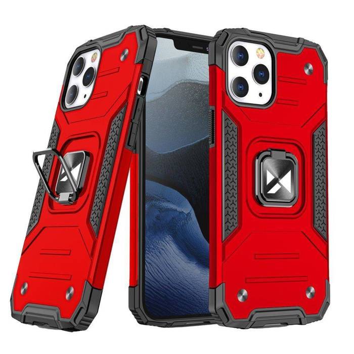 Etui Wozinsky Ring Armor Etui iPhone 14 Pro Max Pancerny Pokrowiec Uchwyt Magnetyczny Ring Czerwonecase