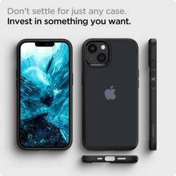 Etui iPhone 13 Spigen Ultra Hybrid Matte Frost Black Case + Szkło Hartowane Spigen Glas.tr Slim