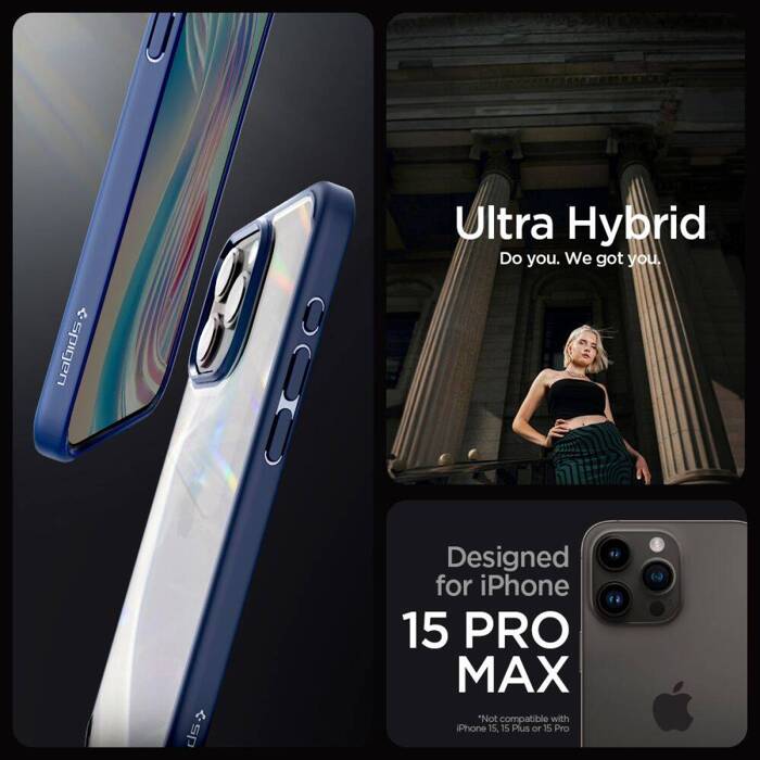 Etui iPhone 15 Pro Max Spigen Ultra Hybrid Navy Blue