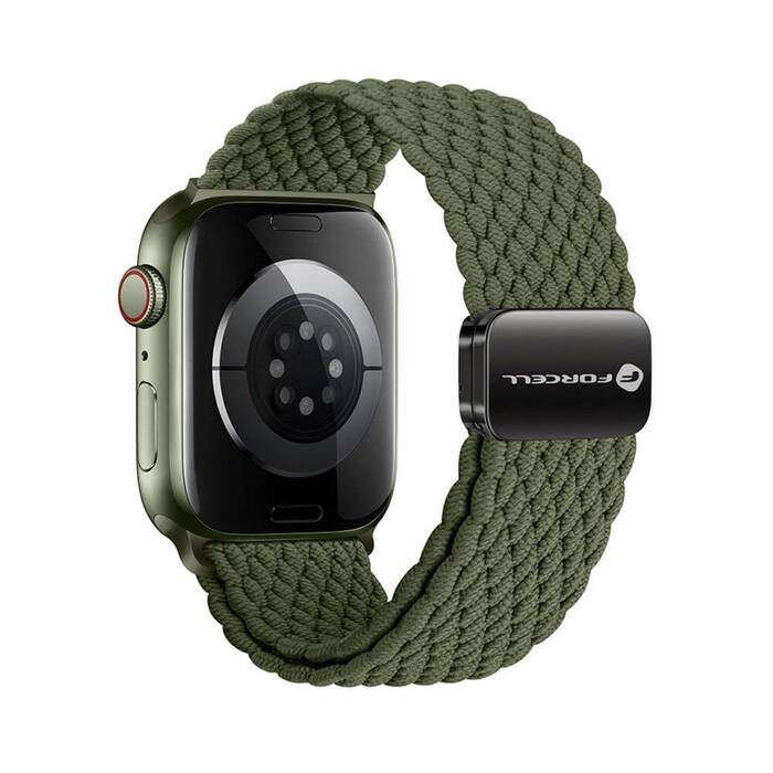 FORCELL F-DESIGN FA02 pasek magnetyczny nylonowy do APPLE Watch 38 / 40 / 41 mm ciemny oliwkowy