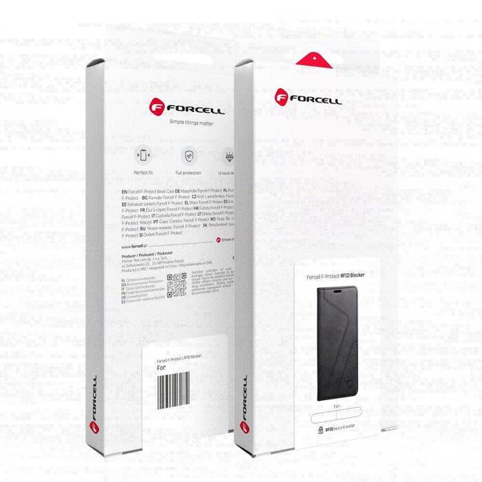 FORCELL F-PROTECT RFID Blocker Book kabura do IPHONE 13 Pro czarny