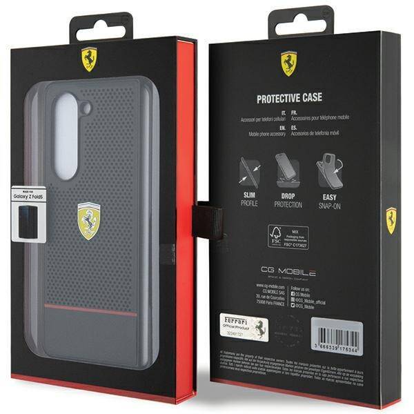 Ferrari FEHCZFD5PSEK Z Fold 5 F946 czarny/black hardcase Perforated Line