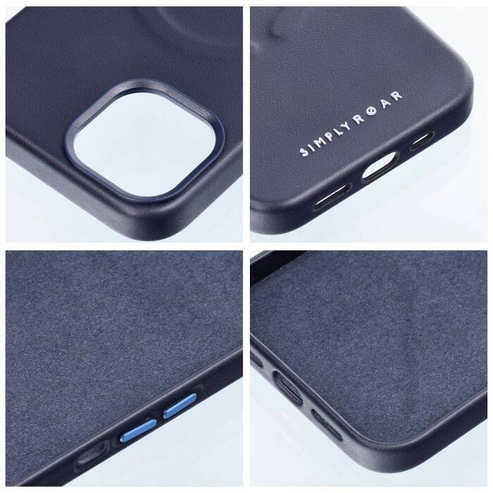 Futerał Roar Leather Mag Case kompatybilny z MagSafe - do iPhone 14 Granatowy