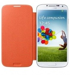 Futerał SAMSUNG Galaxy S4 SIV I9500 I9505 Pokrowiec Flip Etui EF-FI950BOEST1 Orange Pomarańczowy