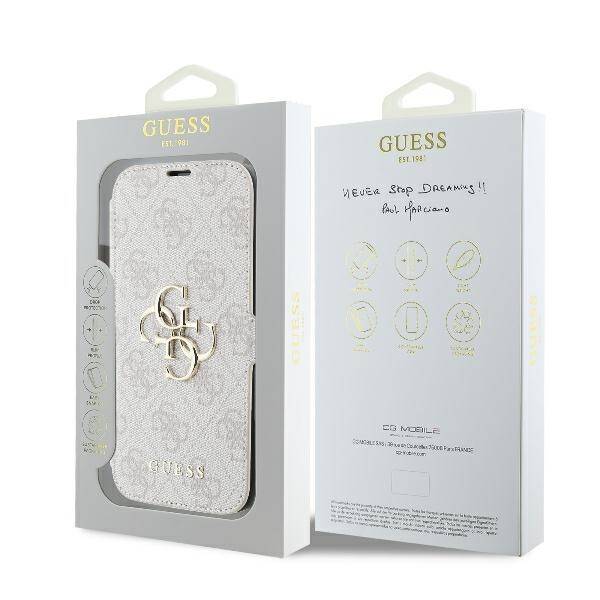 Guess GUBKP16X4GMGPI iPhone 16 Pro Max 6.9" różowy/pink book 4G Metal Logo