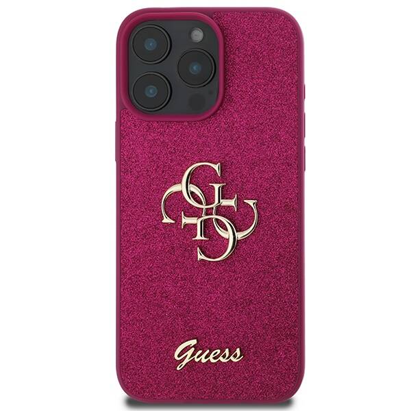 Guess GUHCP16LHG4SGU iPhone 16 Pro 6.3" fioletowy/purple hardcase Glitter Script Big 4G