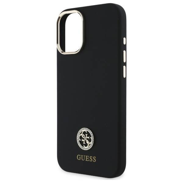 Guess GUHCP16SM4DGPK iPhone 16 6.1"       czarny/black hardcase Silicone Logo Strass 4G