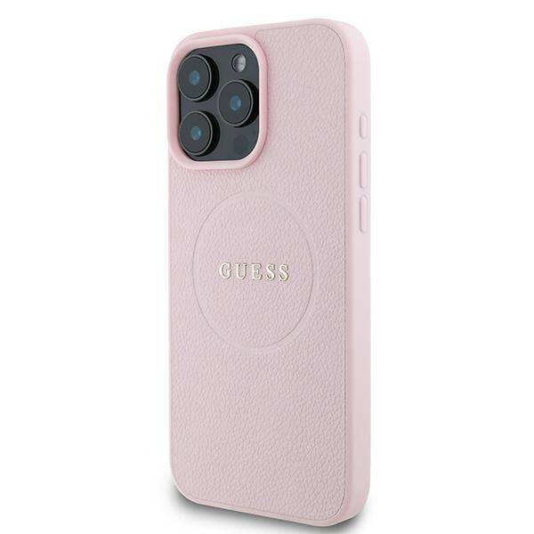 Guess GUHMP16LPGHSMMP iPhone 16 Pro 6.3" różowy/pink hardcase Grained Ring MagSafe