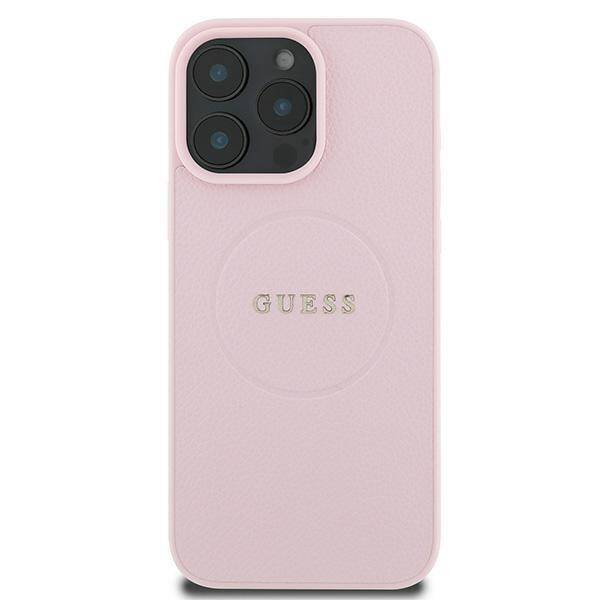 Guess GUHMP16LPGHSMMP iPhone 16 Pro 6.3" różowy/pink hardcase Grained Ring MagSafe