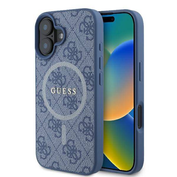 Guess GUHMP16MG4GFRB iPhone 16 Plus 6.7" niebieski/blue hardcase 4G Ring Classic Logo MagSafe