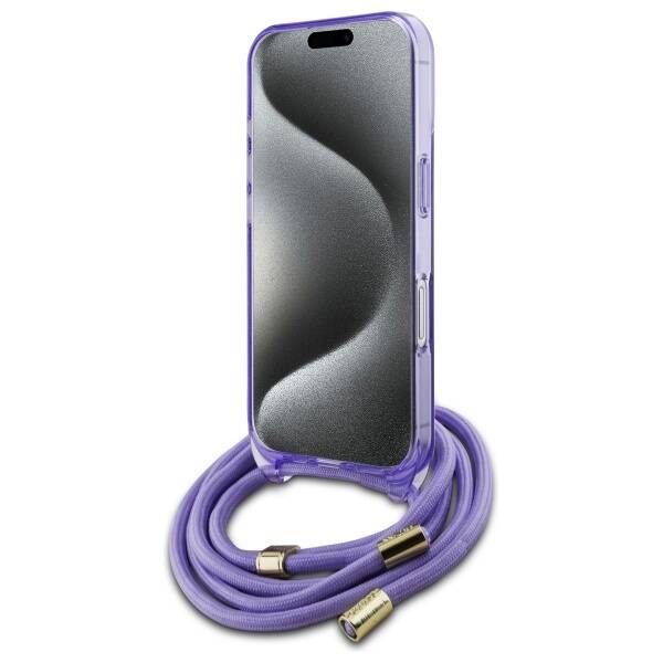 Guess GUHMP16SHCTSGNSU iPhone 16 6.1"     fioletowy/purple hardcase Crossbody Cord Script MagSafe