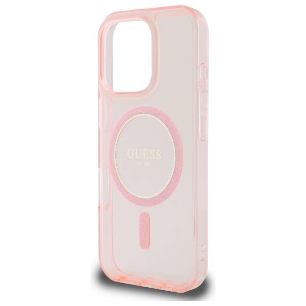 Guess GUHMP16XHFGEREP iPhone 16 Pro Max   6.9" różowy/pink hardcase IML Glitter Circle MagSafe