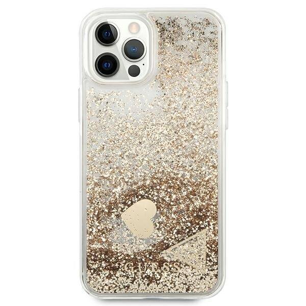 Guess GUOHCP12MGLHFLGO iPhone 12/12 Pro gold/złoty hardcase Glitter Charms