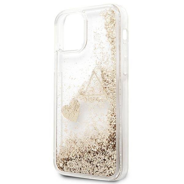 Guess GUOHCP12MGLHFLGO iPhone 12/12 Pro gold/złoty hardcase Glitter Charms