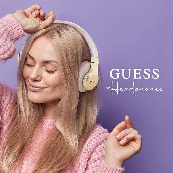 Guess słuchawki nauszne Bluetooth GUBH604GEMP różowy/pink 4G Script