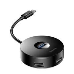 Hub 4w1 USB-C do USB 3.0 + 3x USB 2.0 Baseus 15cm (czarny)