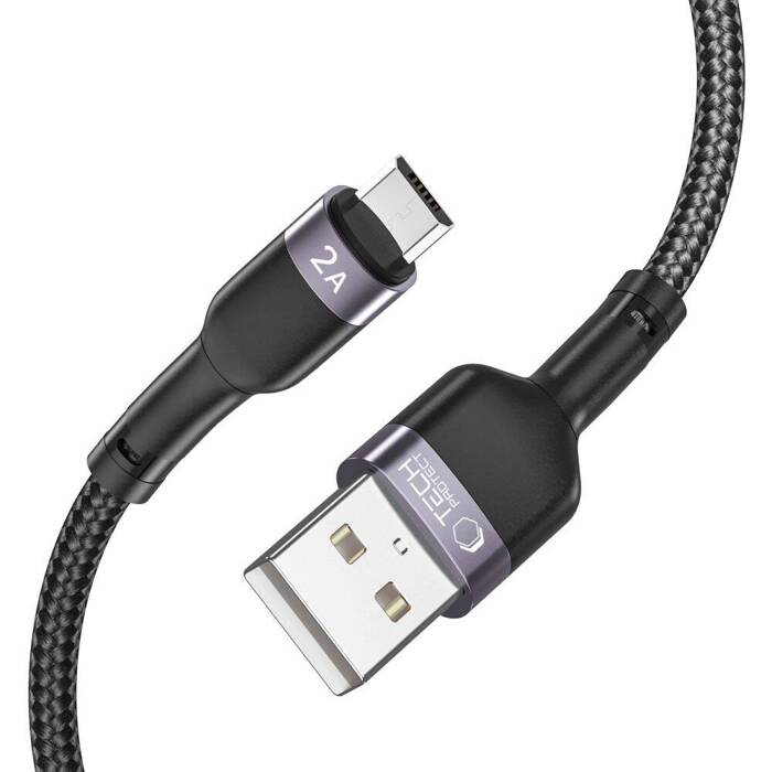 KABEL TECH-PROTECT ULTRABOOST MICRO-USB CABLE 2.4A 25CM BLACK