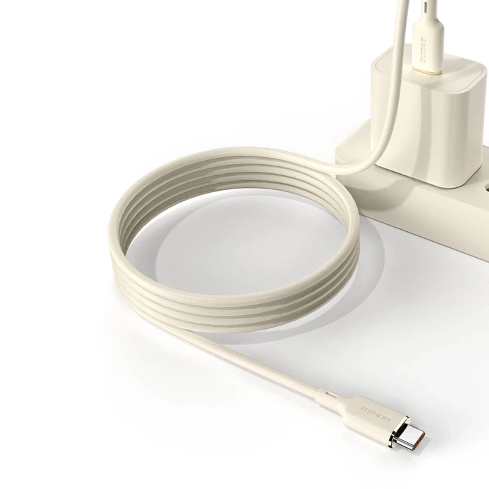 Kabel 2w1 Dudao L7SF USB-C - USB-C / Lightning 100W 1.2m - beżowy