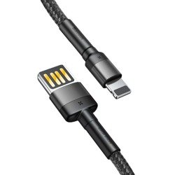 Kabel BASEUS Lightning USB dwustronny Cafule 1,5A 2m szaro-czarny