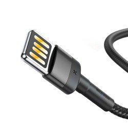 Kabel BASEUS Lightning USB dwustronny Cafule 1,5A 2m szaro-czarny