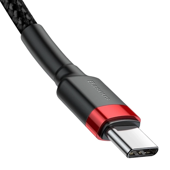 Kabel Baseus Cafule USB-C PD / USB-C PD PD2.0 60W 20V 3A QC3.0 2M czarno-czerwony