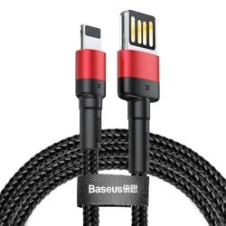 Kabel Lightning USB dwustronny BASEUS Cafule 2,4A 1m czarno-czerwony