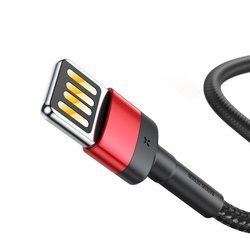 Kabel Lightning USB dwustronny BASEUS Cafule 2,4A 1m czarno-czerwony