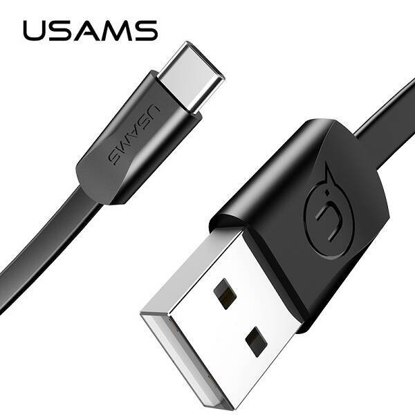 Kabel Płaski USAMS USB-C 1,2m Czarny