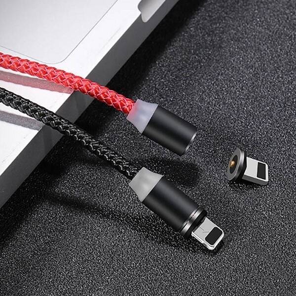 Kabel Pleciony Magnetyczny USAMS Lightning U-Sure 2.1A 1m Czarny