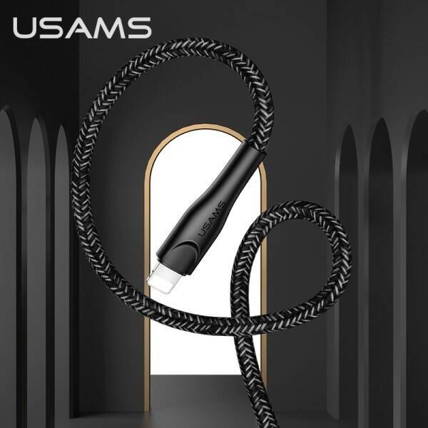 Kabel Pleciony USAMS Apple Lightning 1m 2A U41 SJ391USB01 US-SJ391 Czarny