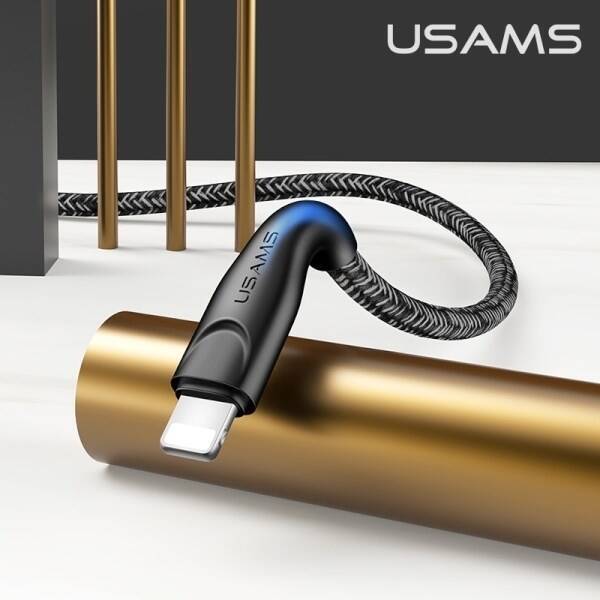 Kabel Pleciony USAMS Apple Lightning 1m 2A U41 SJ391USB01 US-SJ391 Czarny