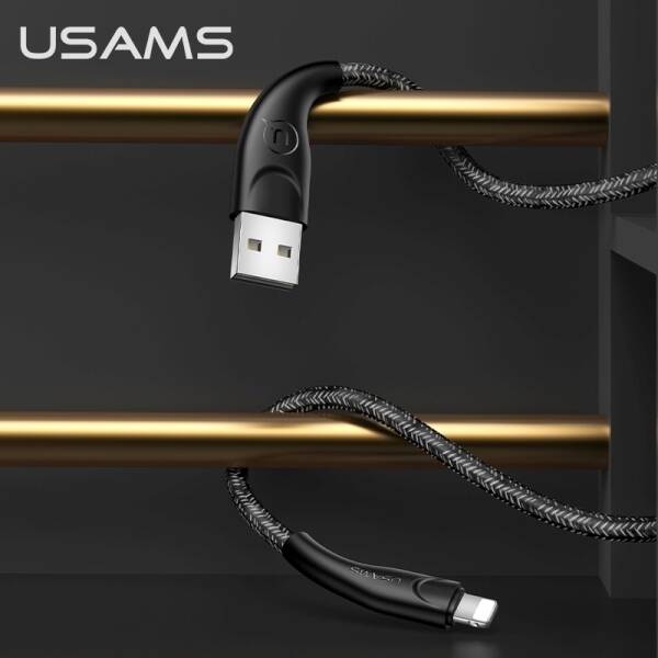 Kabel Pleciony USAMS Apple Lightning 1m 2A U41 SJ391USB01 US-SJ391 Czarny