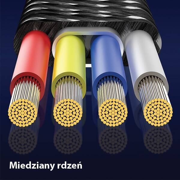 Kabel Pleciony USAMS Lightning 2A Fast Charging LED 1,2m Czarny